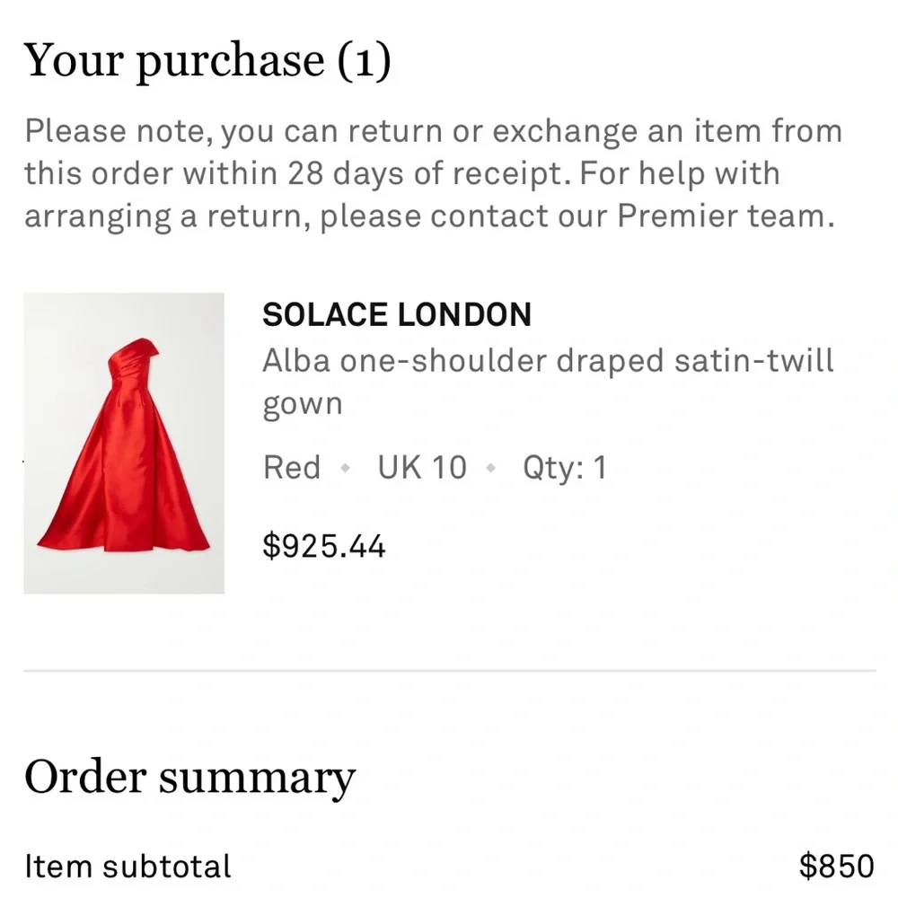Solace London, UK10/US 6, Red gown - Picture 3 of 4